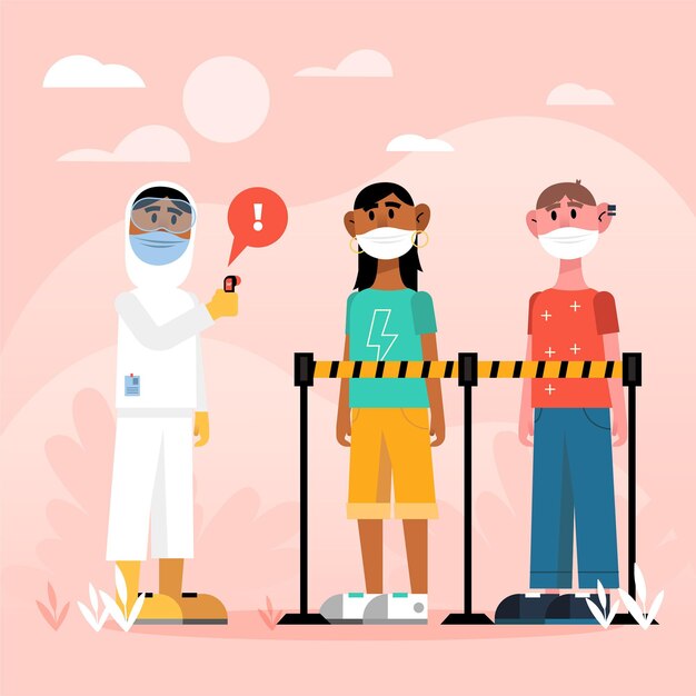 Persona ilustrada que controla la temperatura corporal