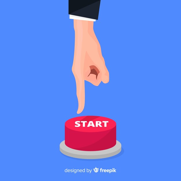 Persona presionando botón de start