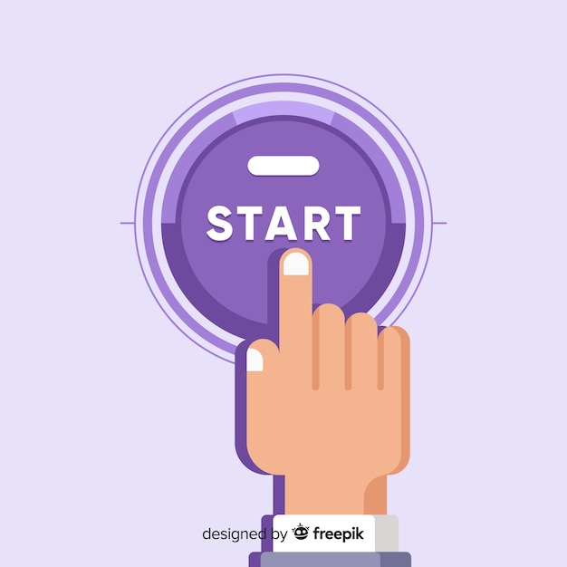 Persona presionando botón de start