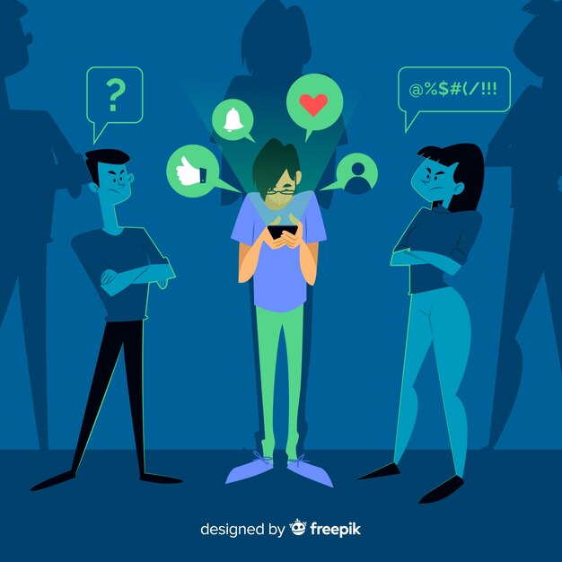 Persona que ignora la ilustración del concepto de amigos