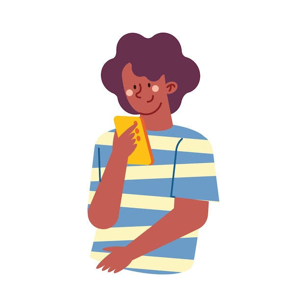 persona que usa la ilustración del teléfono celular