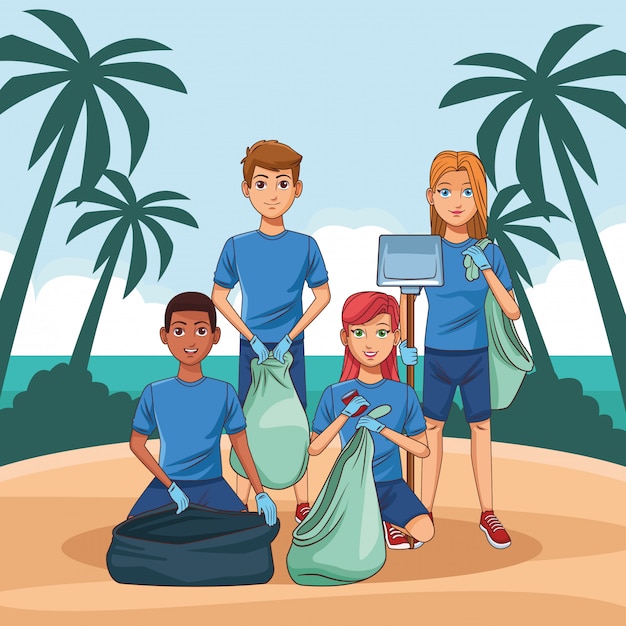 Persona de servicio de limpieza avatar personaje de dibujos animados