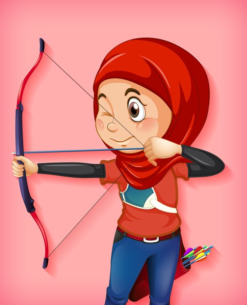 Personaje arquero musulmán femenino