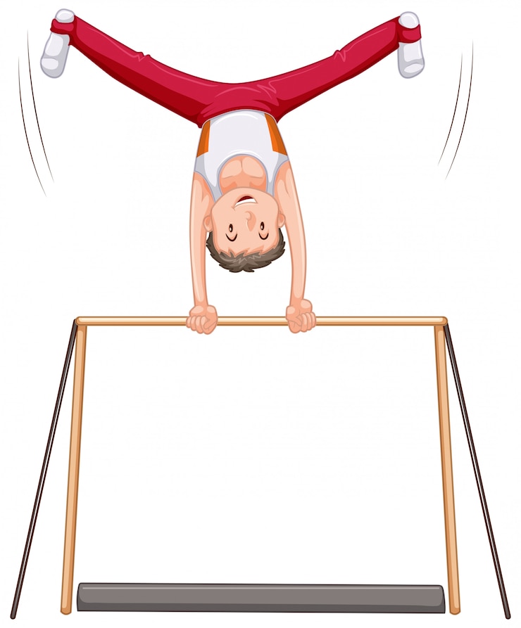 Vector gratuito personaje de atletas de gimnasia masculina.