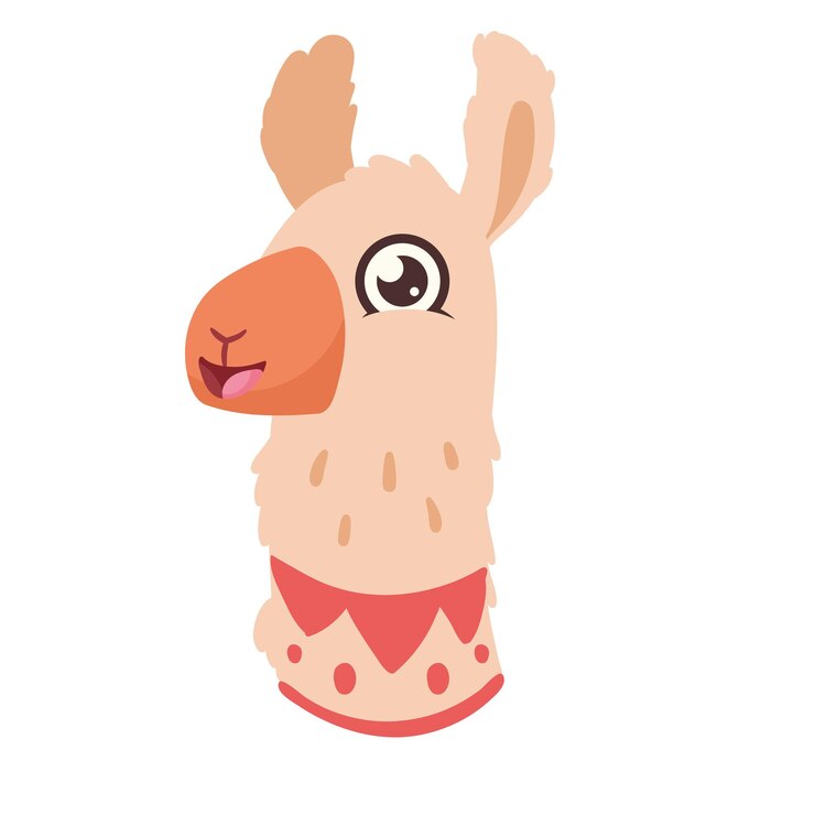 Vector gratuito personaje de cabeza de animal peruano llama