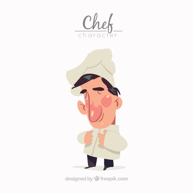Personaje de chef dibujado a mano