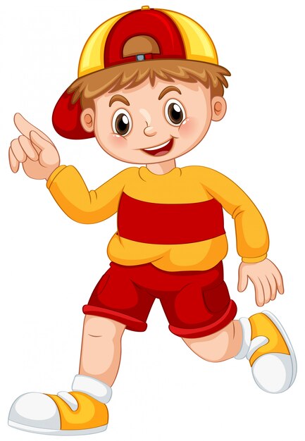 Un personaje chico feliz