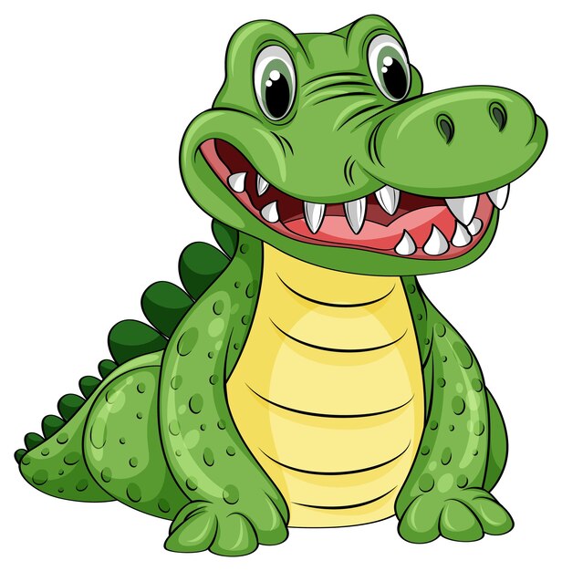 Personaje de cocodrilo de dibujos animados lindo