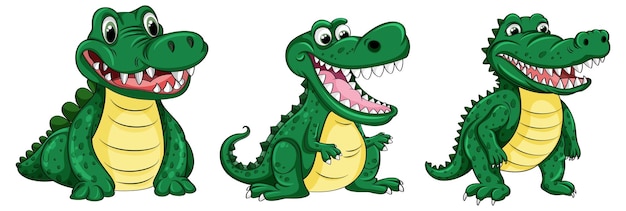 Personaje de cocodrilo de dibujos animados lindo