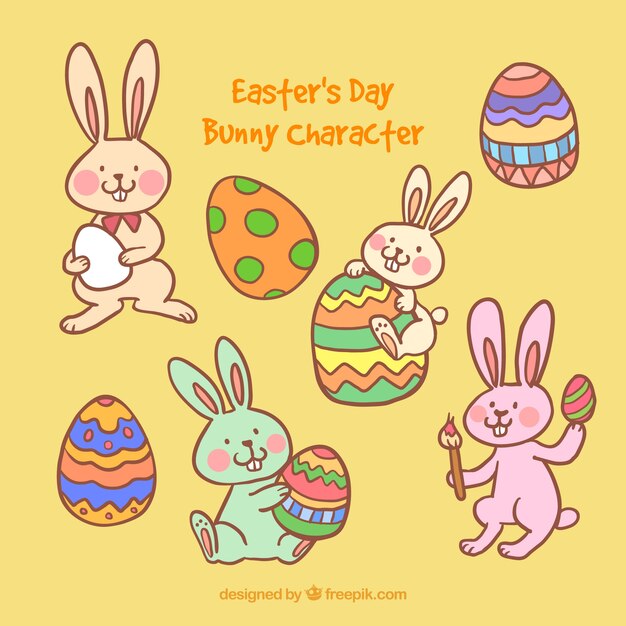Personaje de conejito del día de Pascua