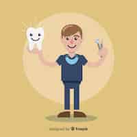 Vector gratuito personaje de dentista en diseño plano