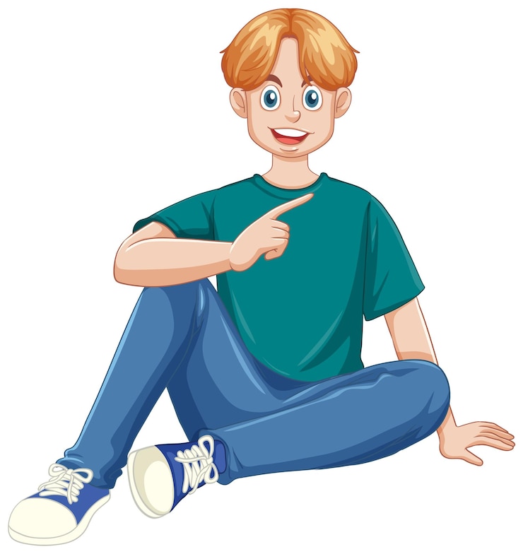 Vector gratuito personaje de dibujos animados adolescente