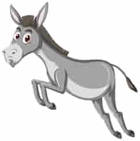 Vector gratuito personaje de dibujos animados de animales burro