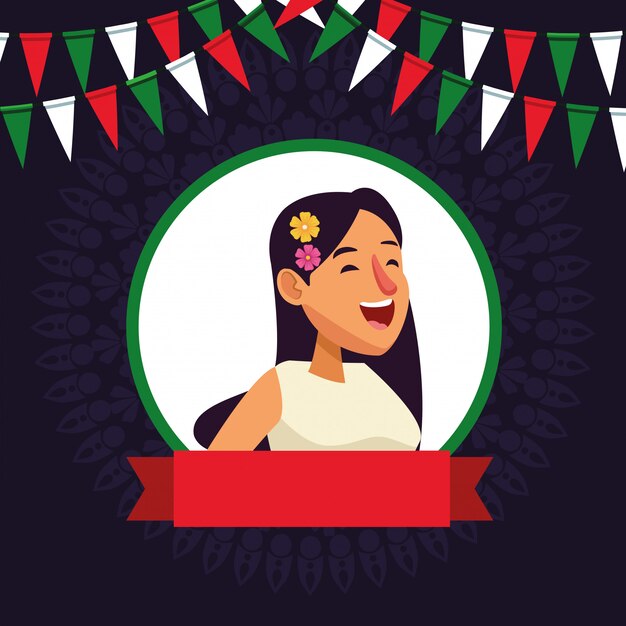 Personaje de dibujos animados de avatar de cara de niña