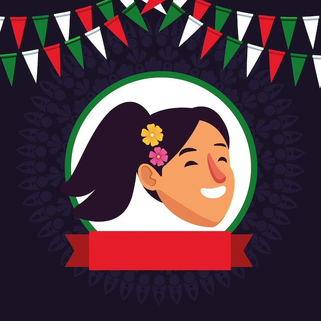 Personaje de dibujos animados de avatar de cara de niña