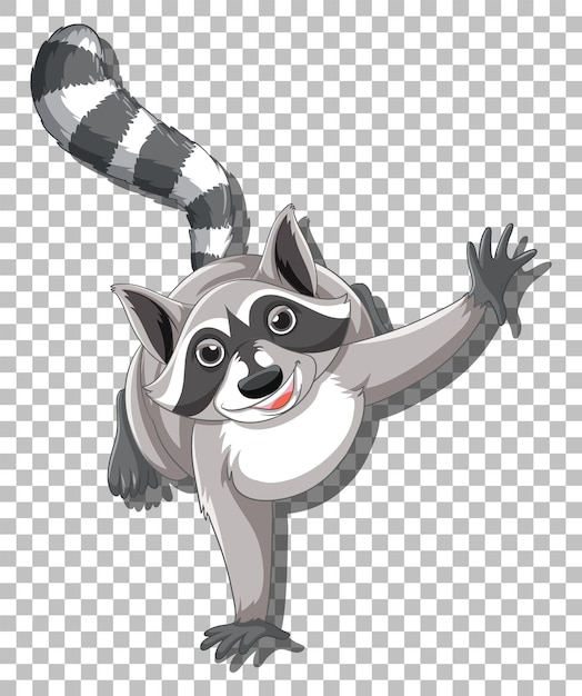 Personaje de dibujos animados de baile de mapache