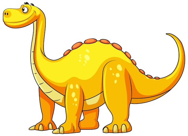 Vector gratuito personaje de dibujos animados de brachiosaurus aislado