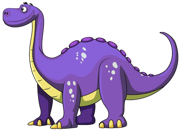 Vector gratuito personaje de dibujos animados de brachiosaurus aislado