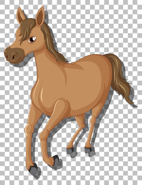 Vector gratuito personaje de dibujos animados de caballo marrón