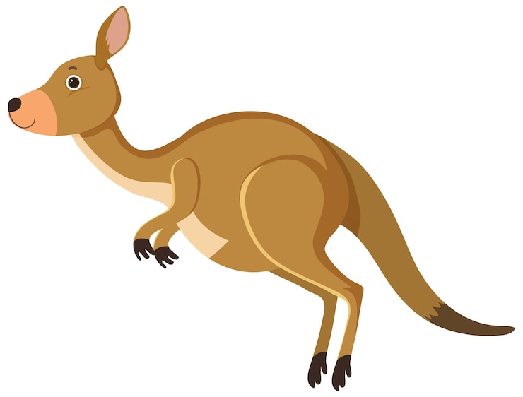 Vector gratuito personaje de dibujos animados de canguro aislado