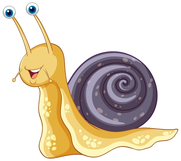 Personaje de dibujos animados de caracol aislado