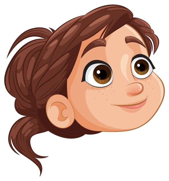 Personaje de dibujos animados de la chica alegre