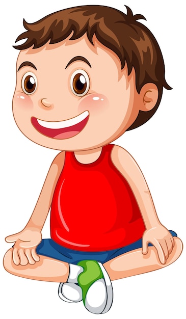 Vector gratuito personaje de dibujos animados de chico lindo sobre fondo blanco