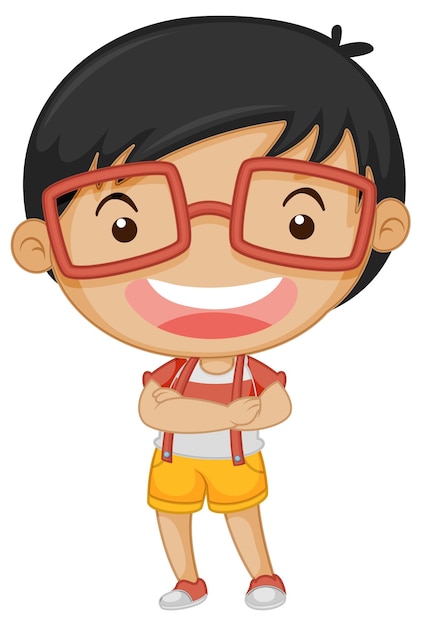 Vector gratuito personaje de dibujos animados de chico nerd