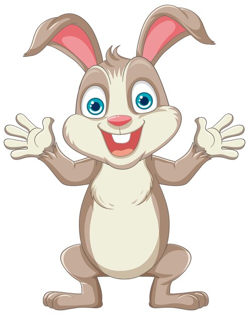 Un personaje de dibujos animados de conejo alegre sonriendo en estilo vectorial