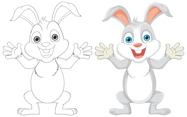 Vector gratuito un personaje de dibujos animados de conejo alegre sonriendo en una ilustración vectorial