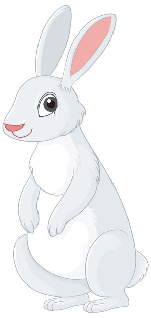 Personaje de dibujos animados de conejo blanco