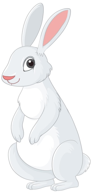 Personaje de dibujos animados de conejo blanco