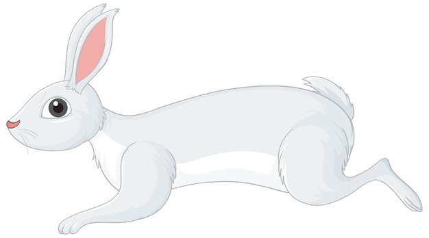 Personaje de dibujos animados de conejo blanco