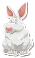 Vector gratuito personaje de dibujos animados de conejo sobre fondo blanco