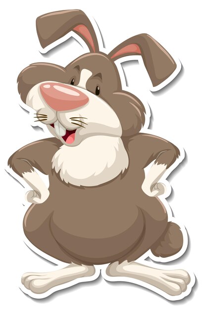 Personaje de dibujos animados de conejo sobre fondo blanco