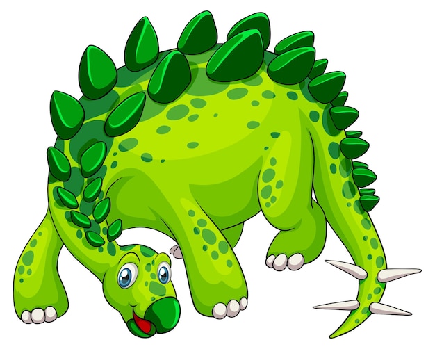 Vector gratuito un personaje de dibujos animados de dinosaurio estegosaurio