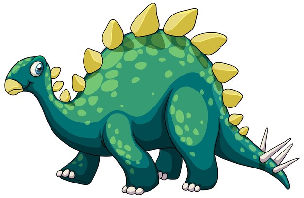 Un personaje de dibujos animados de dinosaurio estegosaurio