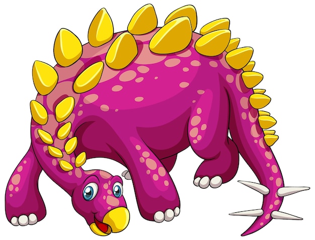 Un personaje de dibujos animados de dinosaurio estegosaurio