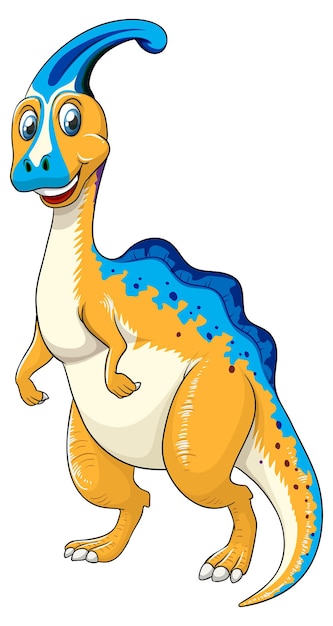 Vector gratuito un personaje de dibujos animados de dinosaurio parasaurus