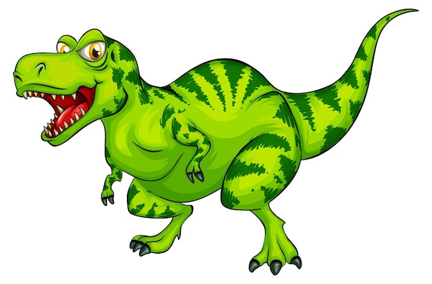 Personaje de dibujos animados de dinosaurio Raptorex sobre fondo blanco