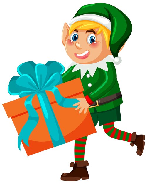 Personaje de dibujos animados de duende navideño