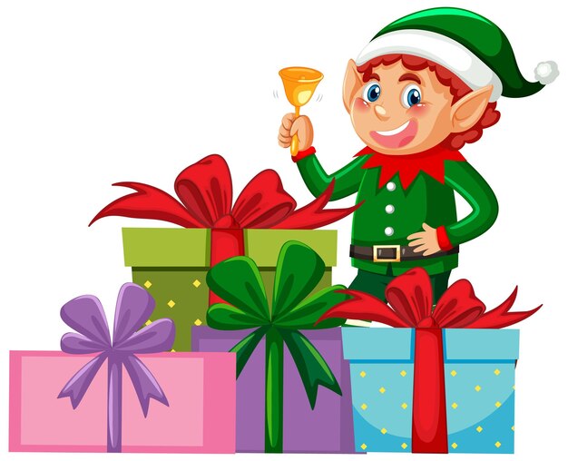 Personaje de dibujos animados de duende navideño