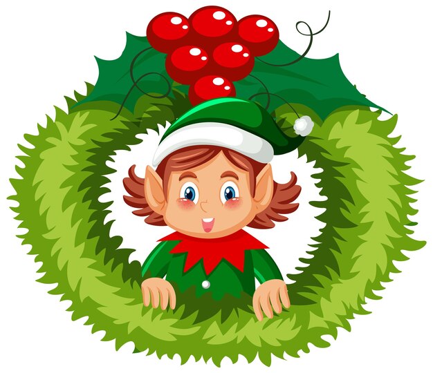 Personaje de dibujos animados de duende navideño