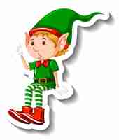 Vector gratuito personaje de dibujos animados de duende navideño