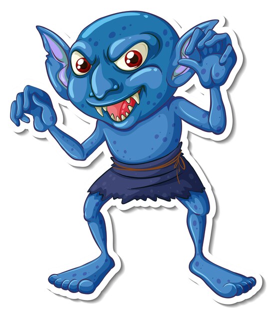Un personaje de dibujos animados duende pegatina