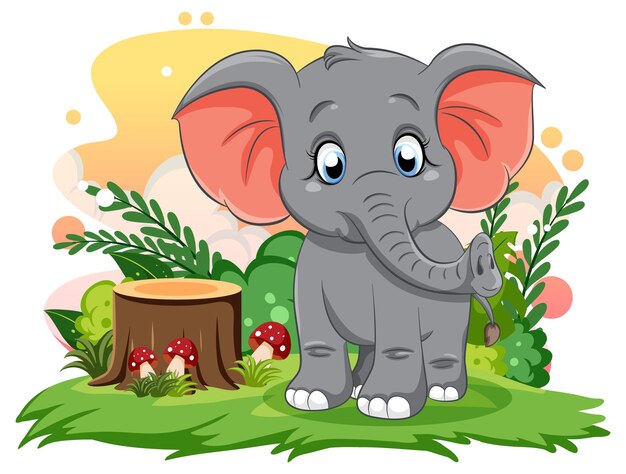 Personaje de dibujos animados de elefante bebé