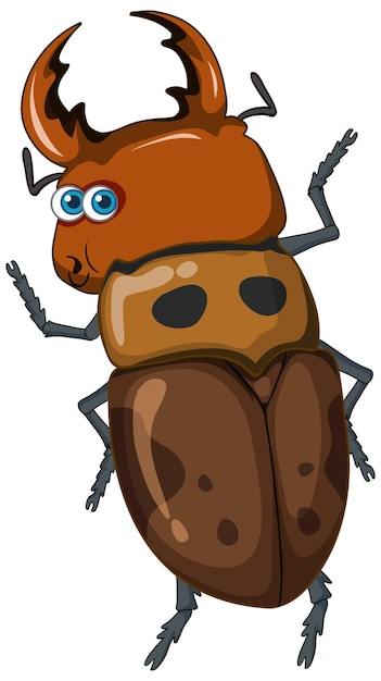 Un personaje de dibujos animados de escarabajo aislado
