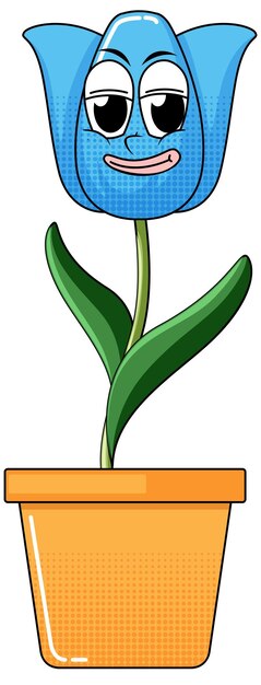 Un personaje de dibujos animados de flores sobre fondo blanco.