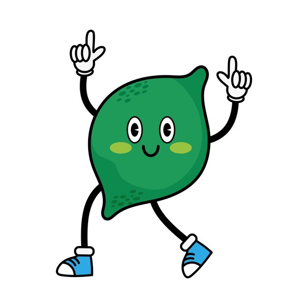 personaje de dibujos animados de frutas limón