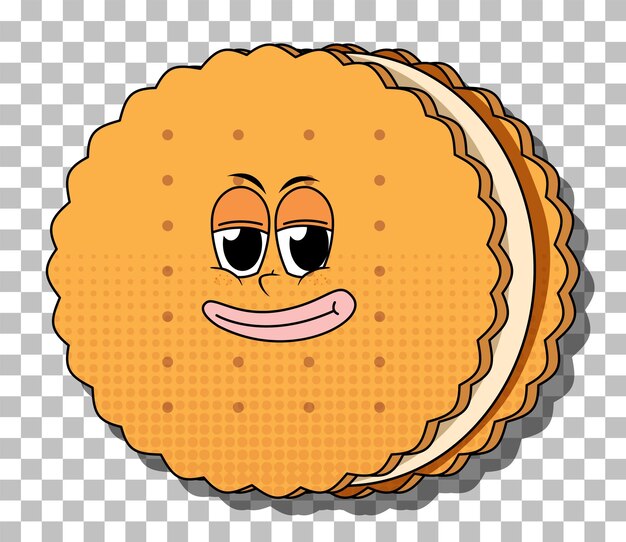 Personaje de dibujos animados de galleta sándwich aislado